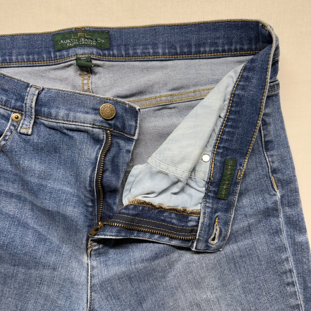 Lauren Ralph Lauren Classic Straight Jeans 32x29 Mid Rise Stretch Blue Denim - Picture 4 of 11